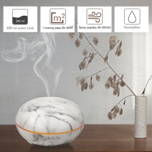 ELEGANT CHOISE 300ml Essential Oil Diffuser, Aroma Essential Oil Cool Mist Humidifier with 7 Color LED Light Changing Waterless Auto Shut-off and Adjustable Mist Mode for Home Office Baby   
